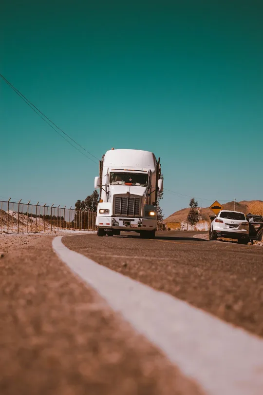 Semi truck on an open road